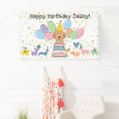 Red Labradoodle Hund Geburtstagsparty Banner (Insitu)