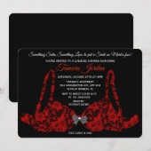 Red Lace Bra Lingerie Dusche Einladung (Vorne/Hinten)