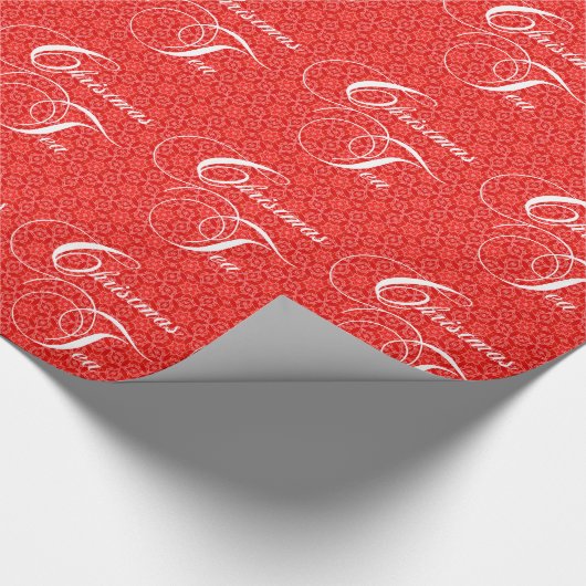 Red Lace Christmas Tee Party Geschenkpapier (Ecke)
