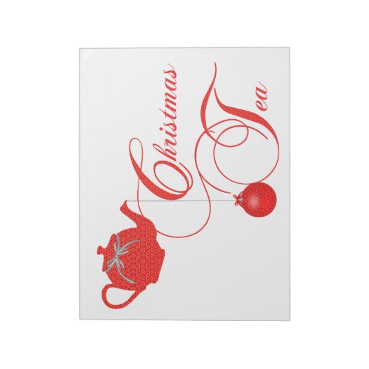 Red Lace Christmas Tee Party Notizblock (Rotiert)