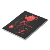 Red Lace Christmas Tee Party Notizblock (Rotiert)