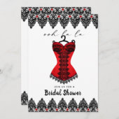 Red Lace Corset Lingerie Brautparty Einladung (Vorne/Hinten)