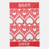 Red Lace Heart Kitchen Handtücher (Vertikal)