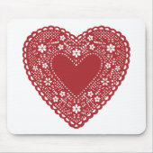 Red Lace Heart Mousepad (Vorne)