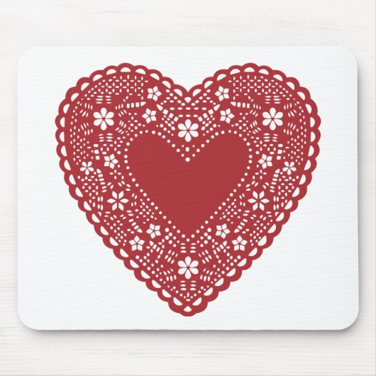Red Lace Heart Mousepad (Vorne)