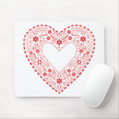 Red Lace Heart Mousepad (Mit Mouse)