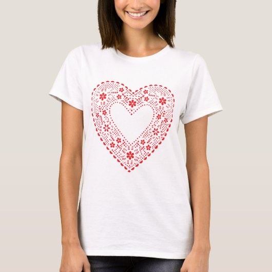 Red Lace Heart T-Shirt (Vorderseite)