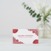 Red Lace Hydrangea Floral Wedding Event Planner Visitenkarte (Stehend Vorderseite)