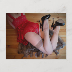 Red Lace Lingerie Foto Postkarte