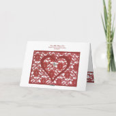 Red Lace Pattern Valentine Dankeskarte (Rückseite)