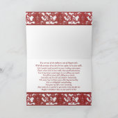 Red Lace Pattern Valentine Dankeskarte (Innenseite)