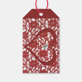 Red Lace Pattern Valentine Geschenkanhänger