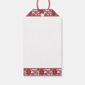 Red Lace Pattern Valentine Geschenkanhänger (Rückseite)