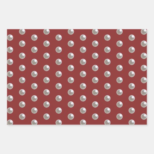 Red Lace Pattern Valentine Geschenkpapier Set (Vorderseite 3)