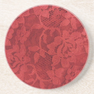 Red Lace Sandstein Untersetzer