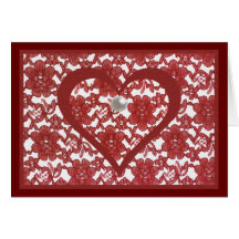 Red Lace Valentine Card mit Gedicht