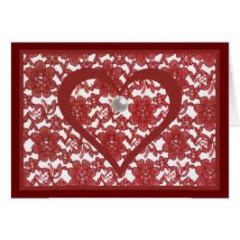 Red Lace Valentine Card mit Gedicht