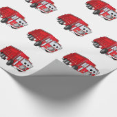 Red Lächeln Garbage Truck Cartoon Geschenkpapier (Ecke)