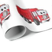 Red Lächeln Garbage Truck Cartoon Geschenkpapier (Rolleneckpunkt)