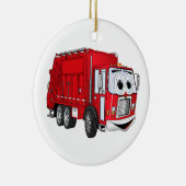 Red Lächeln Garbage Truck Cartoon Keramik Ornament (Rechts)