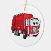 Red Lächeln Garbage Truck Cartoon Keramik Ornament (Links)