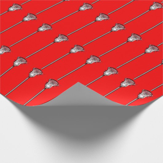 Red Lacrosse Geschenk Geschenkpapier (Ecke)