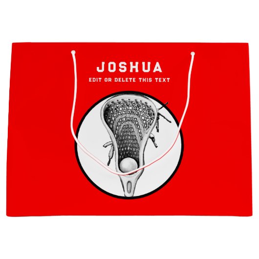 Red Lacrosse Große Geschenktasche Geschenktüte (Vorderseite)