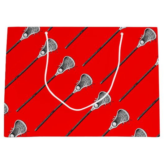 Red Lacrosse Große Geschenktüte (Vorderseite)