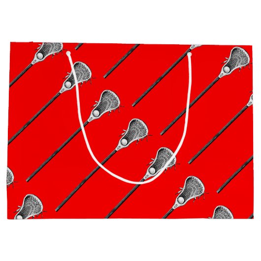 Red Lacrosse Große Geschenktüte (Rückseite)