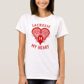 Red Lacrosse My Heart T - Shirt (Vorderseite)