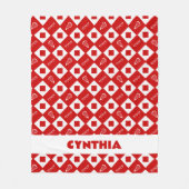 Red Lacrosse Raute Muster Fleece Blankon (Vorderseite)