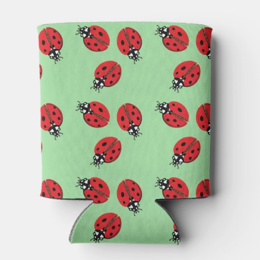 Red Lady Bug Illustration Dosenkühler (Rückseite)