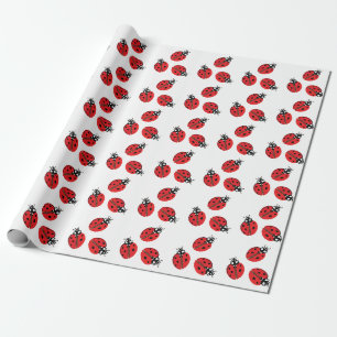 Red Lady Bug Illustration Geschenkpapier