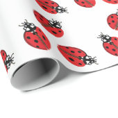 Red Lady Bug Illustration Geschenkpapier (Rolleneckpunkt)