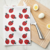 Red Lady Bug Illustration Geschirrtuch (Viertel Falte)