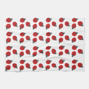 Red Lady Bug Illustration Geschirrtuch