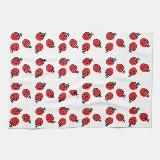 Red Lady Bug Illustration Geschirrtuch (Horizontal)
