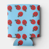 Red Lady Bug Illustration Light Blue Dosenkühler (Rückseite)