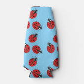 Red Lady Bug Illustration Light Blue Flaschenkühler (Vorderseite)