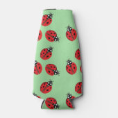 Red Lady Bug Illustration Light Green Flaschenkühler (Vorderseite)