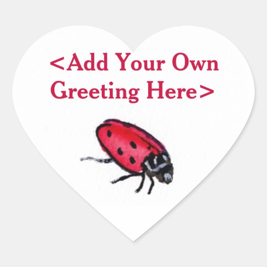 Red Lady Bug Insekt Custom Art Decal Heart Sticker (Vorderseite)