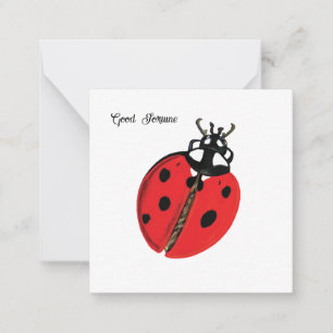 Red Lady Bug Viel Glück Botschafter Illustration Mitteilungskarte