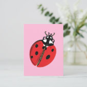 Red Lady Bug Viel Glück Botschafter Illustration Postkarte (Stehend Vorderseite)