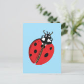 Red Lady Bug Viel Glück Botschafter Illustration Postkarte (Stehend Vorderseite)