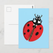 Red Lady Bug Viel Glück Botschafter Illustration Postkarte (Vorne/Hinten)