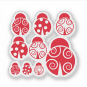 Red lady bugCustom-Cut Vinyl Sticker (Vorderseite)