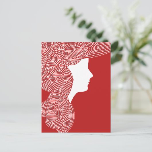 Red Lady Postkarte (Stehend Vorderseite)