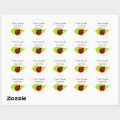 Red Ladybug Address Labels Runder Aufkleber (Blatt)