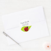 Red Ladybug Address Labels Runder Aufkleber (Umschlag)
