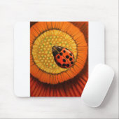 Red Ladybug auf Blume Mousepad (Mit Mouse)
